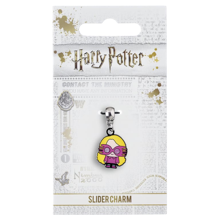 Harry Potter Chibi Luna Lovegood Silver Plated Slider Charm for Bracelets