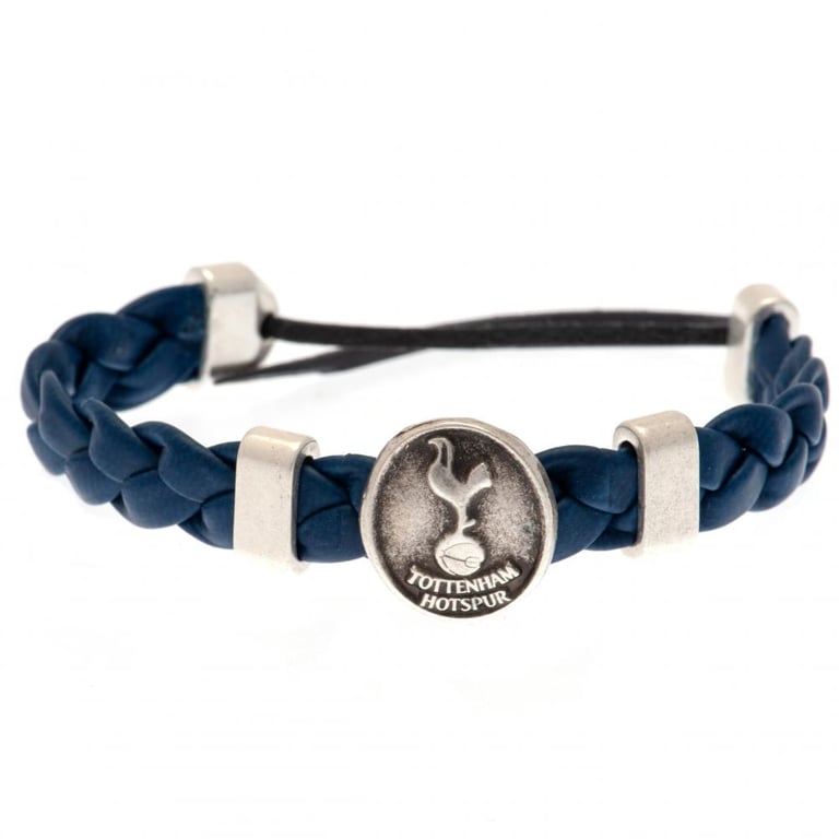 Tottenham Hotspur FC PU Slider Adjustable Rope Bracelet with Official Crest