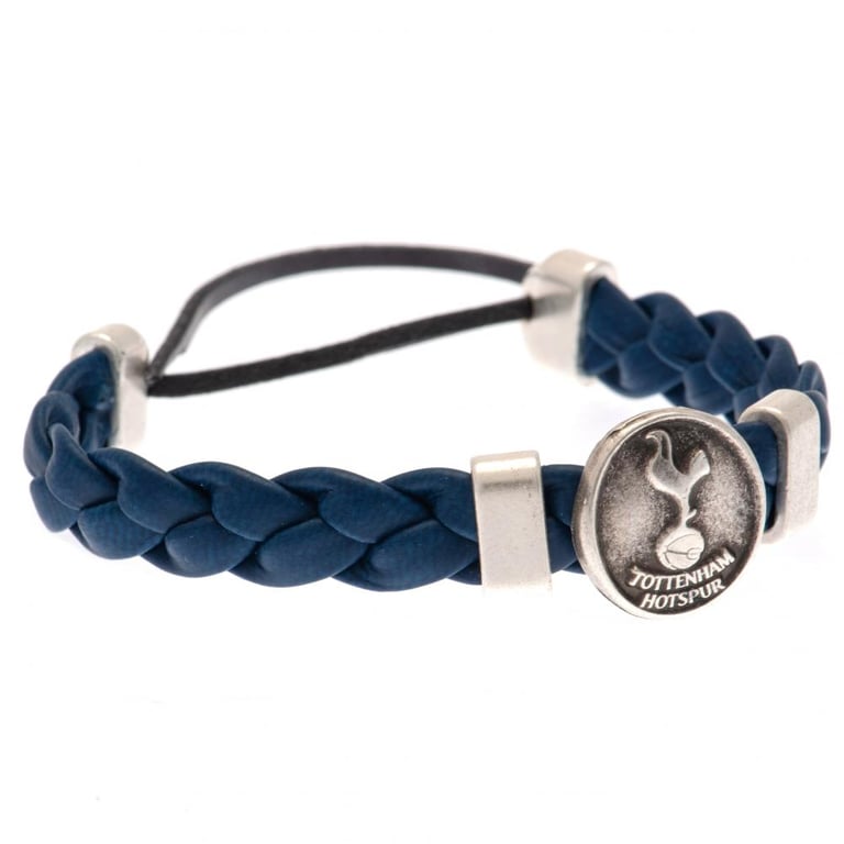 Tottenham Hotspur FC PU Slider Adjustable Rope Bracelet with Official Crest