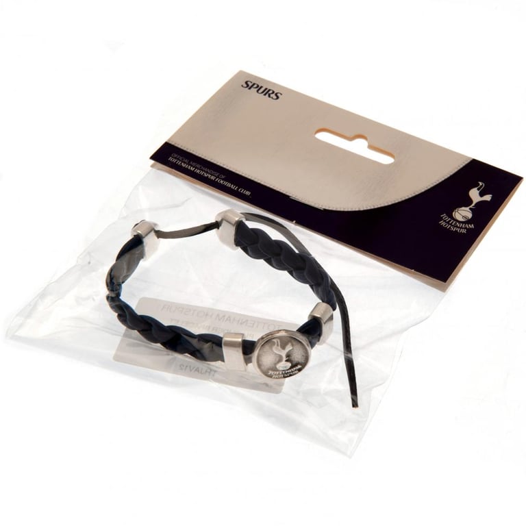 Tottenham Hotspur FC PU Slider Adjustable Rope Bracelet with Official Crest