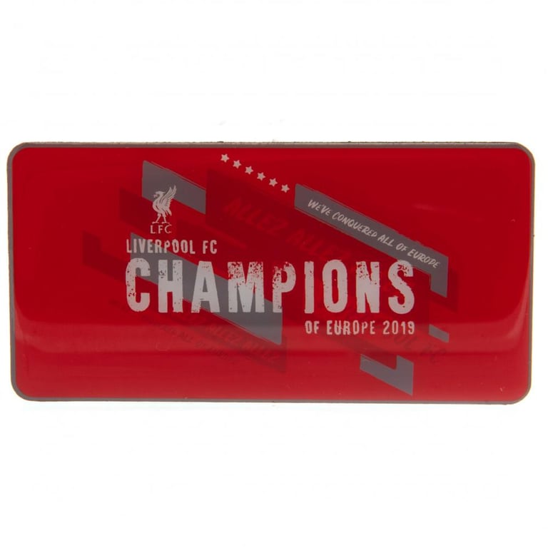 Liverpool FC Champions of Europe 2019 Enamel Finish Magnetic Plate