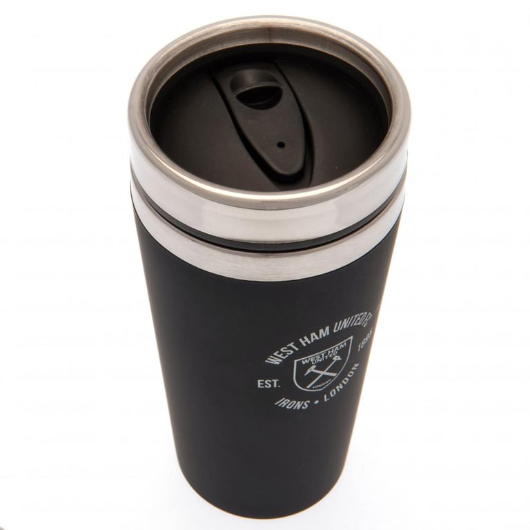 West Ham United FC Executive Stainless Steel Thermal Travel Mug - Matt Black Finish with Screw Top Lid