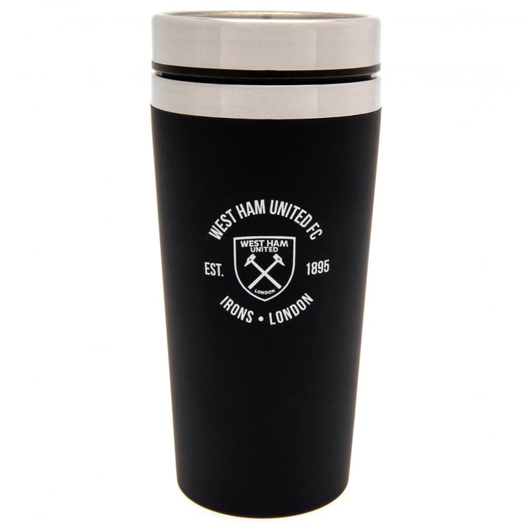 West Ham United FC Executive Stainless Steel Thermal Travel Mug - Matt Black Finish with Screw Top Lid