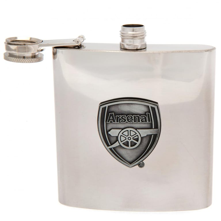 Arsenal FC 6oz Stainless Steel Hip Flask with Antique Badge