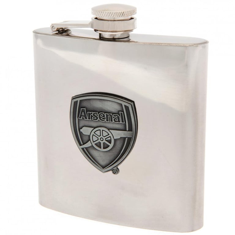Arsenal FC 6oz Stainless Steel Hip Flask with Antique Badge