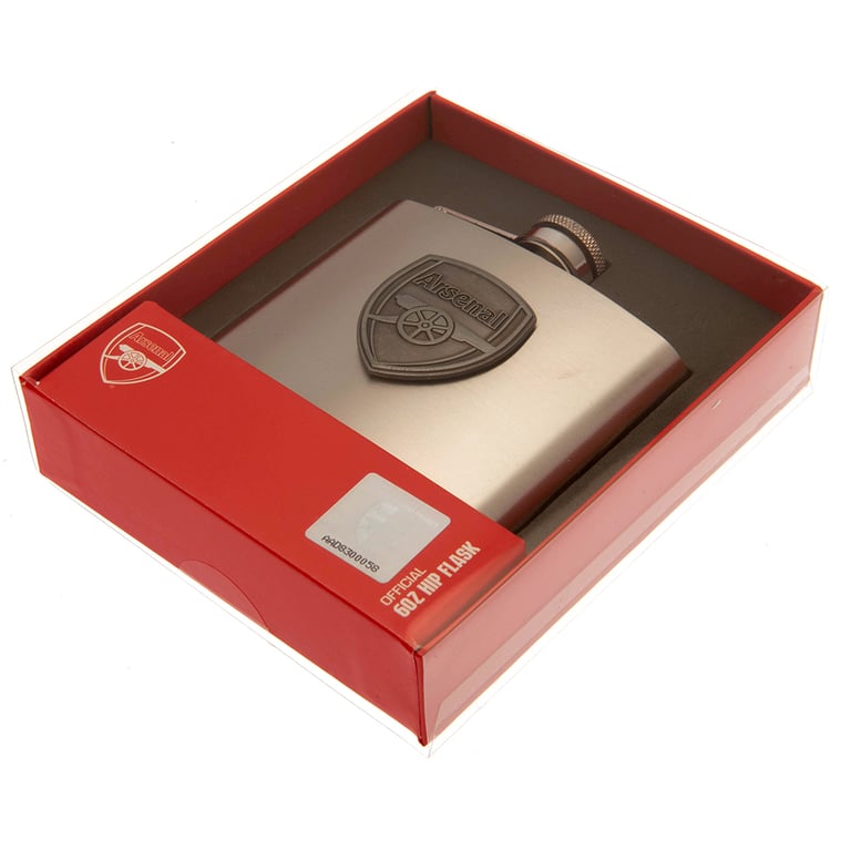 Arsenal FC 6oz Stainless Steel Hip Flask with Antique Badge