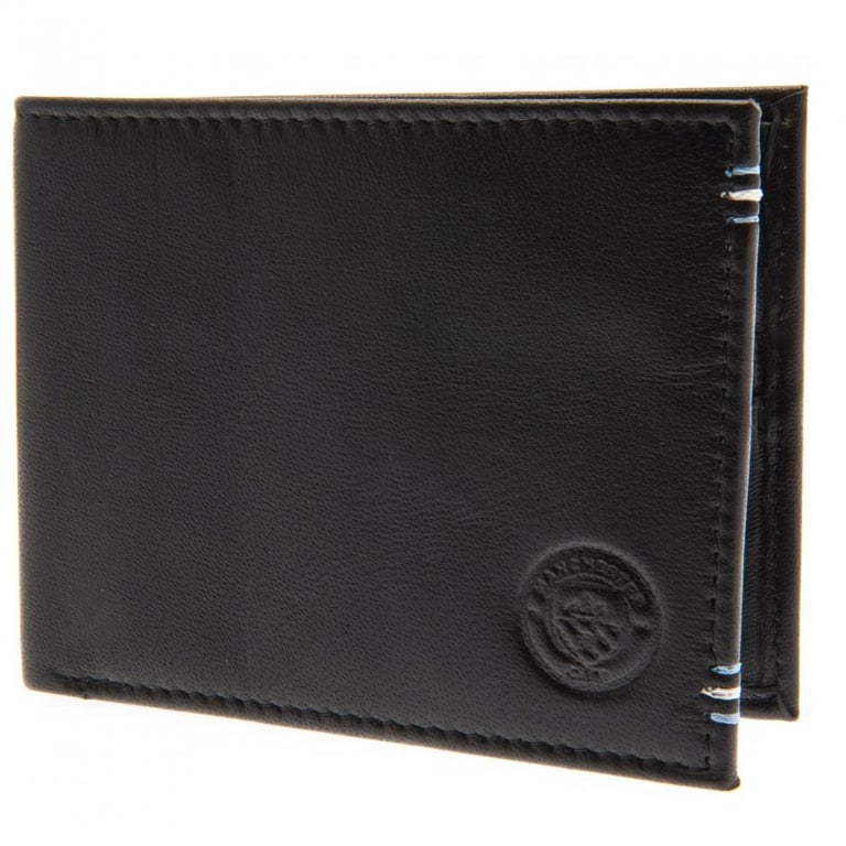 Manchester City FC Leather Stitched Wallet - 6 Card Slots & Cash Compartments
