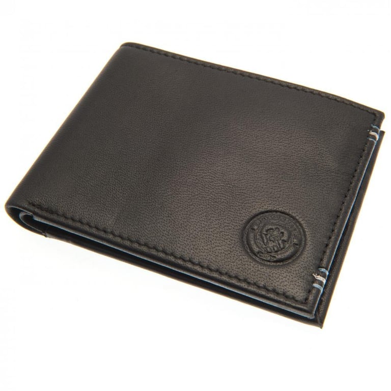 Manchester City FC Leather Stitched Wallet - 6 Card Slots & Cash Compartments