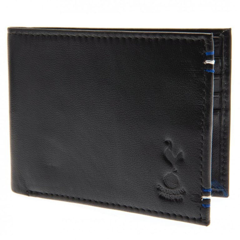 Tottenham Hotspur FC Navy Blue Leather Stitched Wallet - 6 Card Slots & Cash Compartments