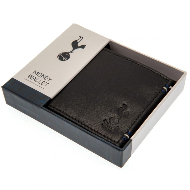 Tottenham Hotspur FC Navy Blue Leather Stitched Wallet - 6 Card Slots & Cash Compartments