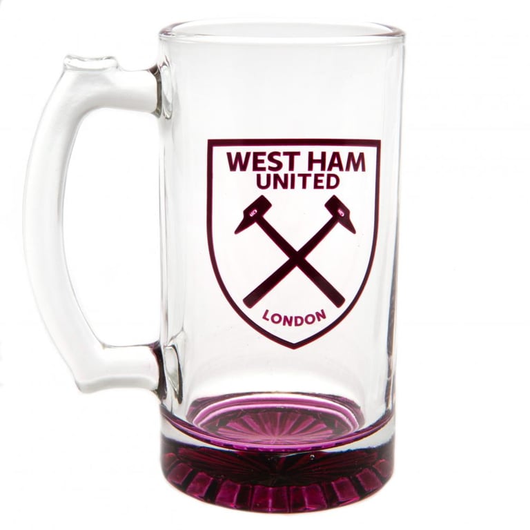 West Ham United FC Claret Glass Stein Tankard with Club Crest