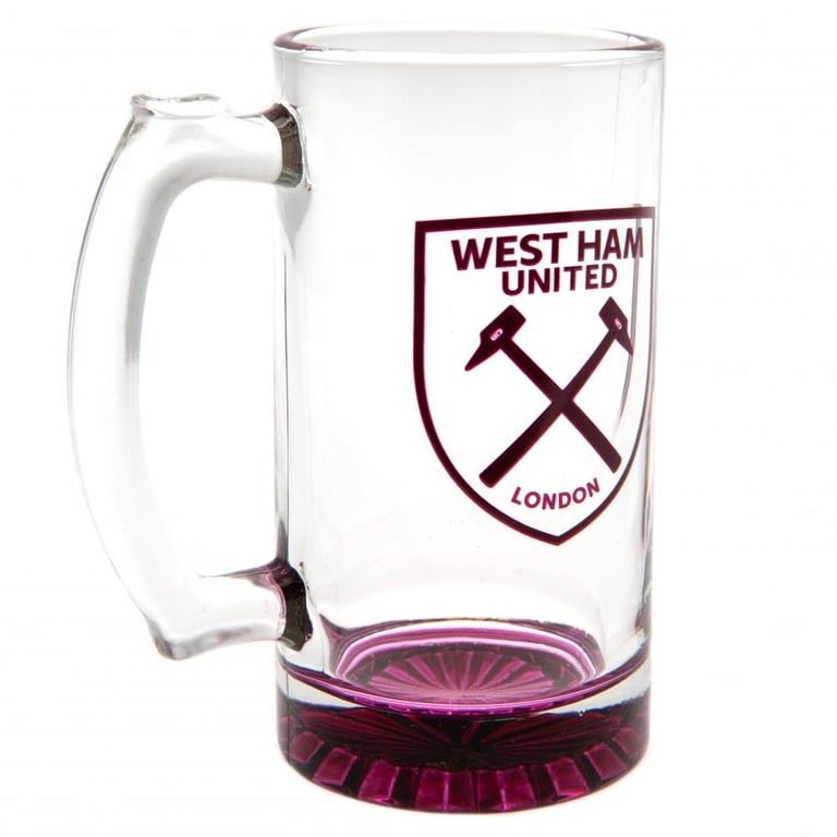 West Ham United FC Claret Glass Stein Tankard with Club Crest