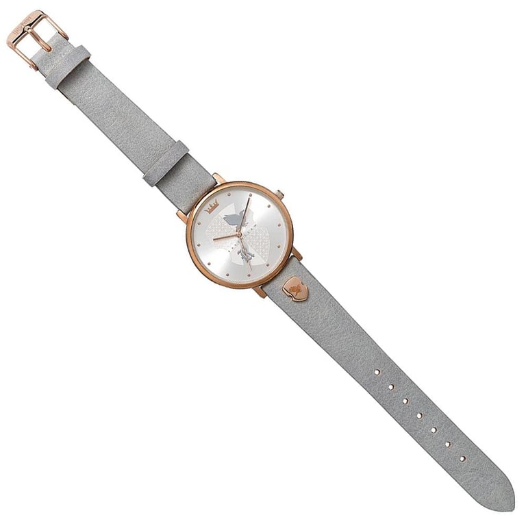 Harry Potter Ravenclaw Ladies Rose Gold Watch with Grey Leather Strap