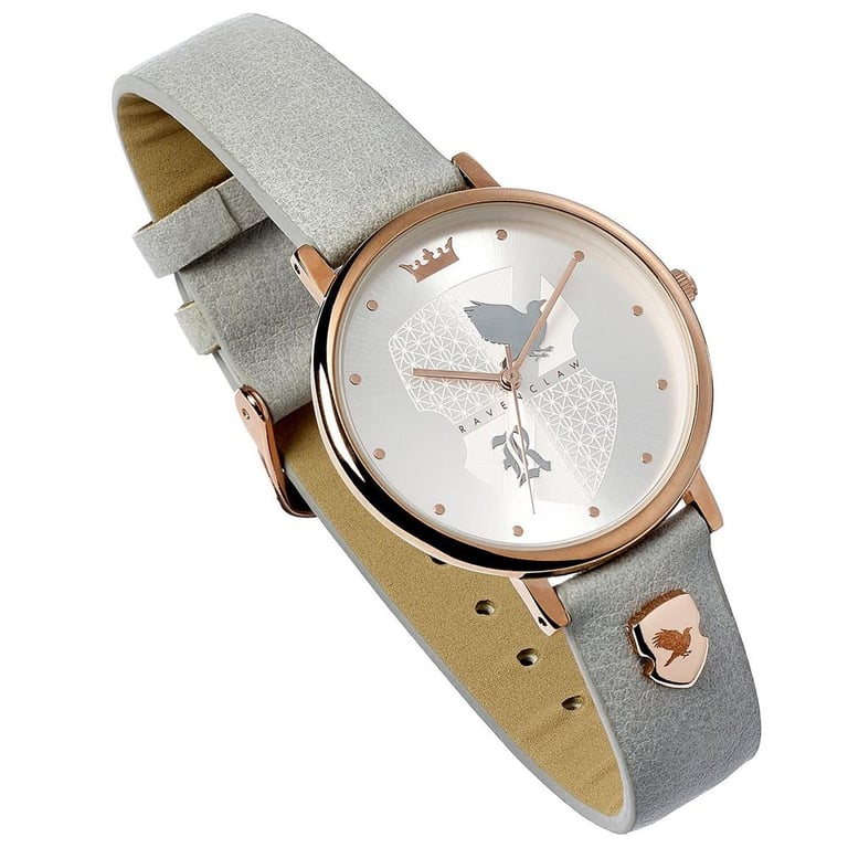 Harry Potter Ravenclaw Ladies Rose Gold Watch with Grey Leather Strap