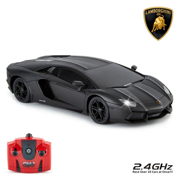 Lamborghini Aventador 1:24 Scale Radio Controlled Car with Spring Suspension and LED Headlights