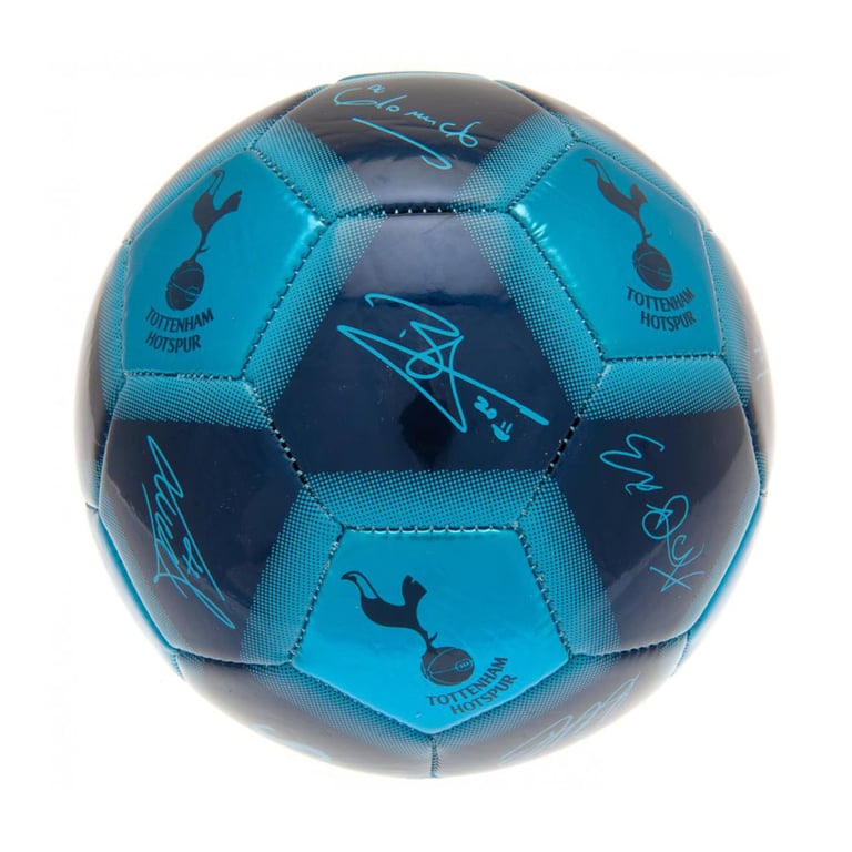 Tottenham Hotspur FC Signature Skill Ball - Club Crest & Player Signature Prints, Blue Navy Metallic Finish Football