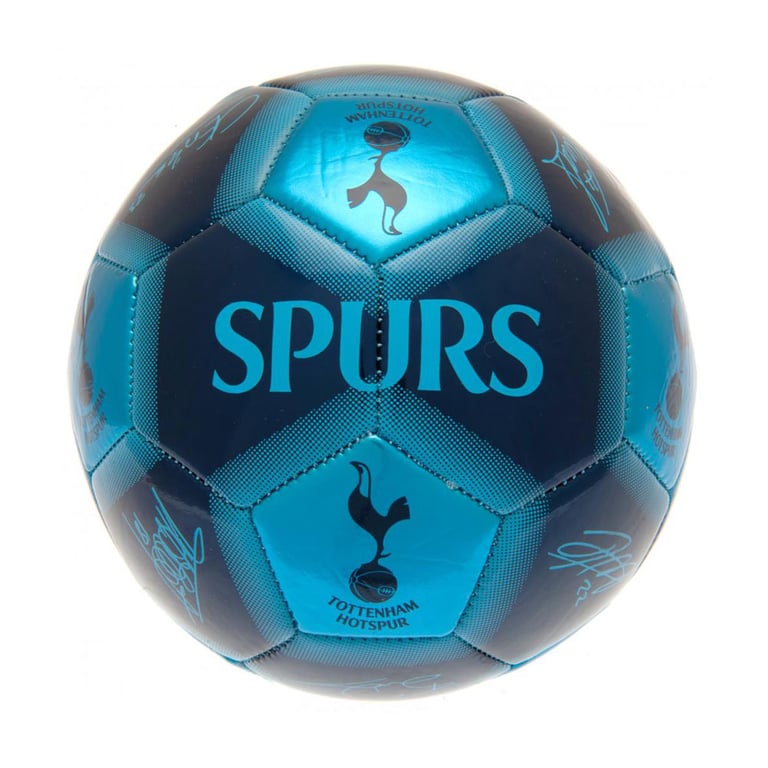 Tottenham Hotspur FC Signature Skill Ball - Club Crest & Player Signature Prints, Blue Navy Metallic Finish Football