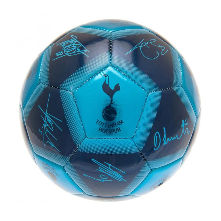 Tottenham Hotspur FC Signature Skill Ball - Club Crest & Player Signature Prints, Blue Navy Metallic Finish Football