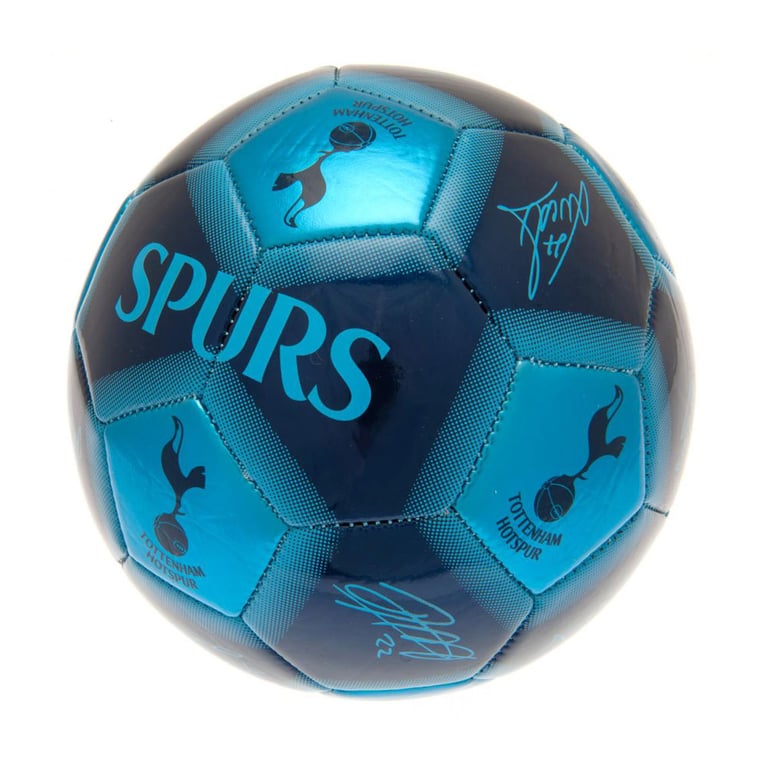 Tottenham Hotspur FC Signature Skill Ball - Club Crest & Player Signature Prints, Blue Navy Metallic Finish Football