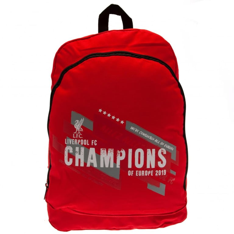 Liverpool FC Champions Of Europe 2019 Padded Backpack with Adjustable Straps