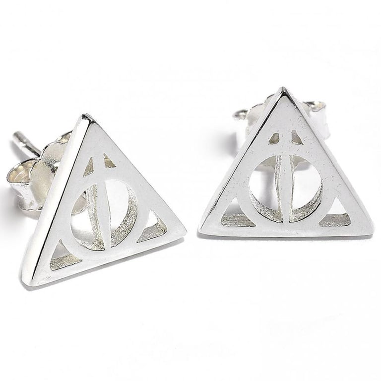 Sterling Silver Deathly Hallows Earrings - Harry Potter Jewelry Accessory