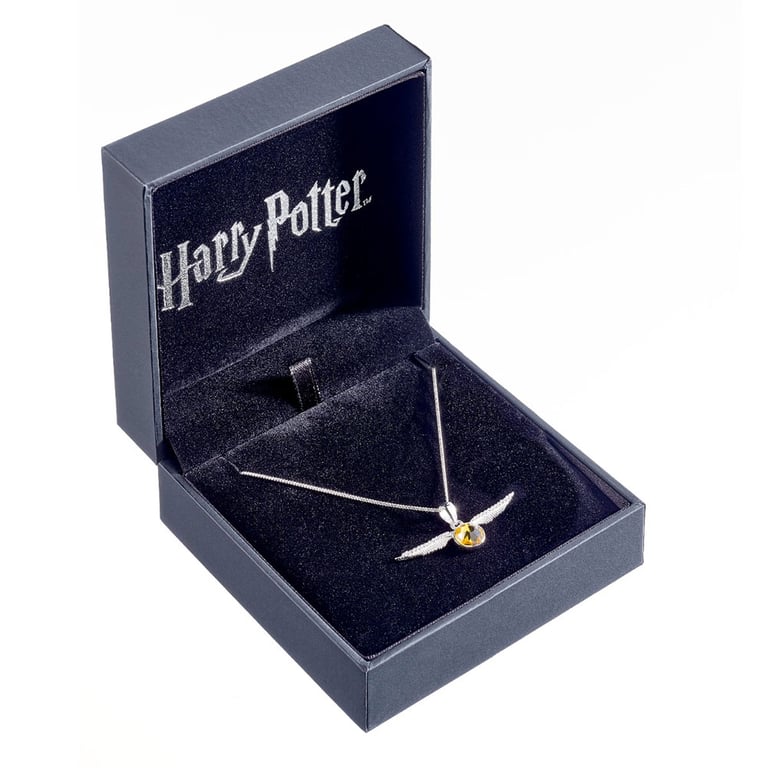 Harry Potter Golden Snitch Sterling Silver Crystal Quidditch Necklace