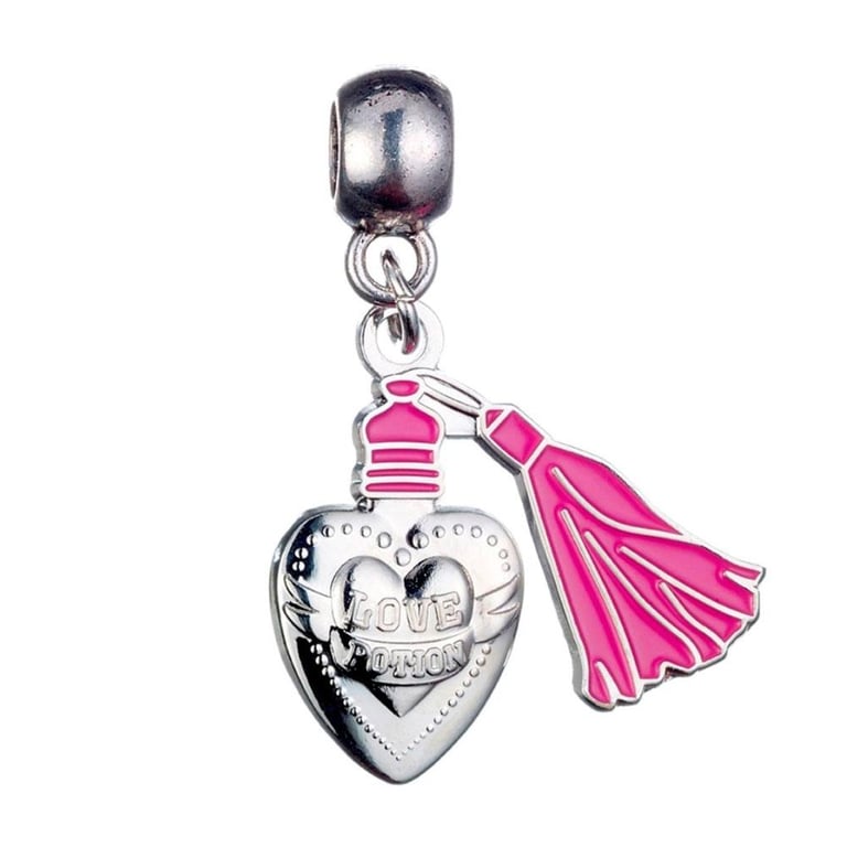 Harry Potter Silver Plated Slider Charm Set - Universal Fit with The Deathly Hallows, Love Potion & Golden Snitch Charms