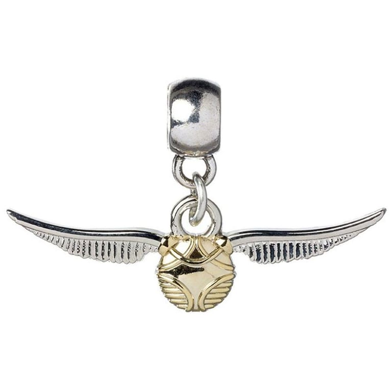 Harry Potter Silver Plated Slider Charm Set - Universal Fit with The Deathly Hallows, Love Potion & Golden Snitch Charms