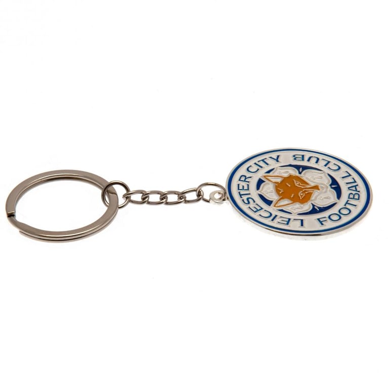 Leicester City FC Metal Crest Keyring - Official Enamel Infill Football Team Keychain with BEFEARLESS Text