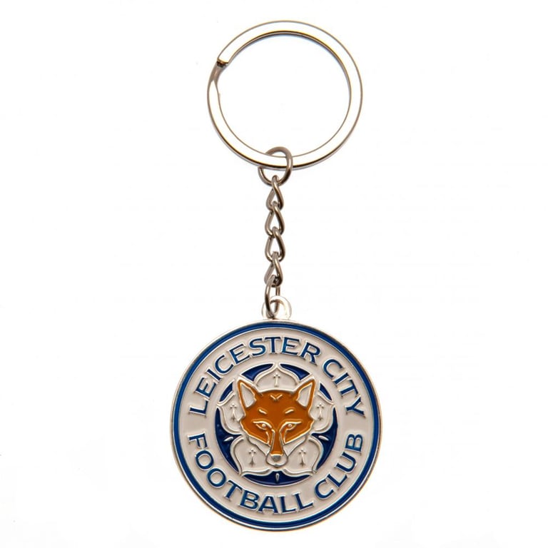Leicester City FC Metal Crest Keyring - Official Enamel Infill Football Team Keychain with BEFEARLESS Text
