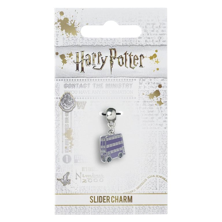 Harry Potter Silver Plated Knight Bus Slider Charm - Wizarding World Jewelry Accessory