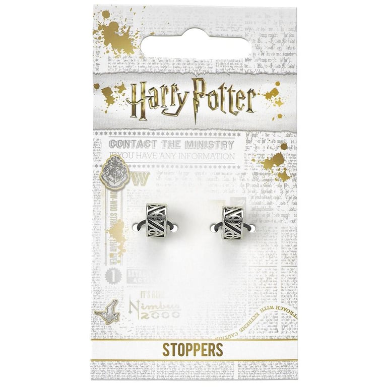 Harry Potter Silver Plated Deathly Hallows Charm Stops for Bracelets