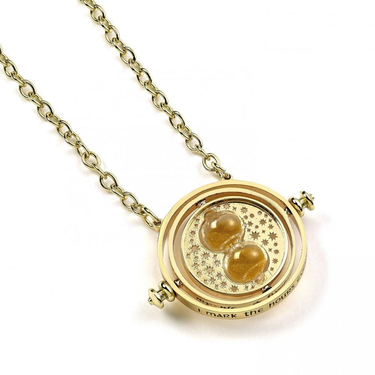 Harry Potter Gold Plated Time Turner Spinning Charm Necklace with 25 Extender Chain