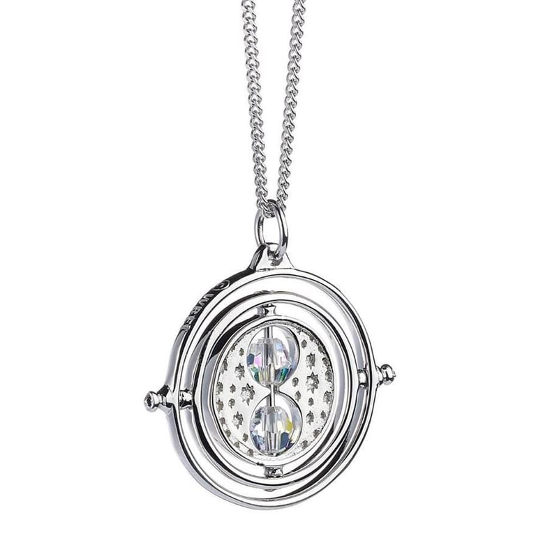 Sterling Silver Harry Potter Time Turner Crystal Necklace
