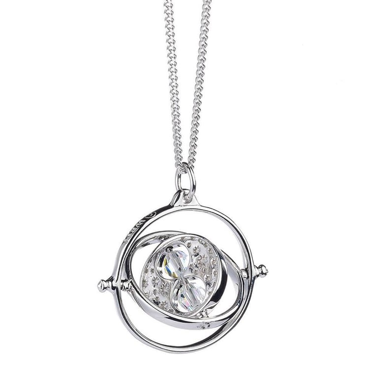 Sterling Silver Harry Potter Time Turner Crystal Necklace