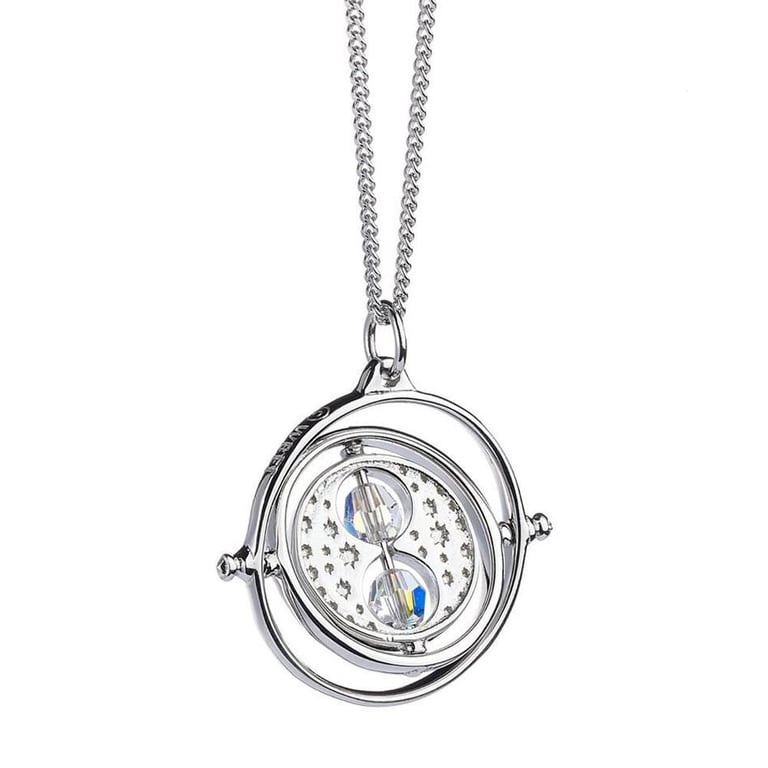 Sterling Silver Harry Potter Time Turner Crystal Necklace
