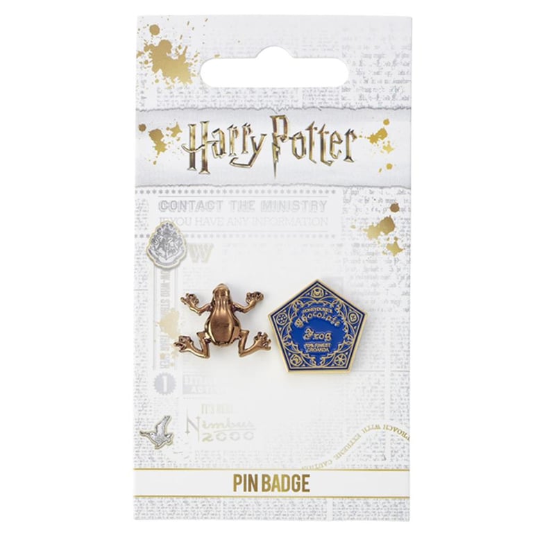 Harry Potter Enamel Pin Badge - Chocolate Frog Design with Butterfly Clasp Fixing