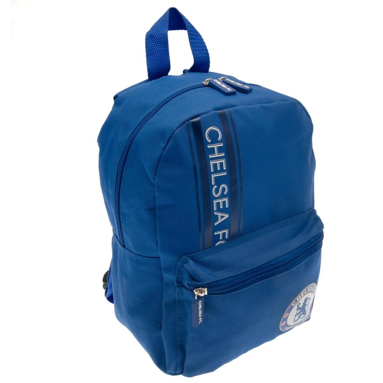 Chelsea FC Stripe Junior Backpack - Adjustable Padded Shoulder Straps & Large Zipped Capacity