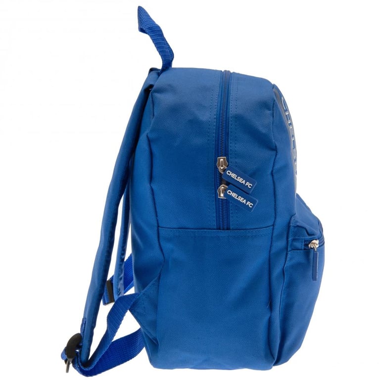Chelsea FC Stripe Junior Backpack - Adjustable Padded Shoulder Straps & Large Zipped Capacity