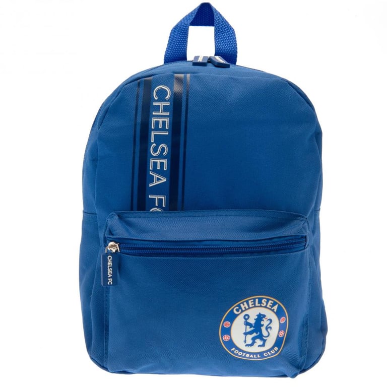 Chelsea FC Stripe Junior Backpack - Adjustable Padded Shoulder Straps & Large Zipped Capacity