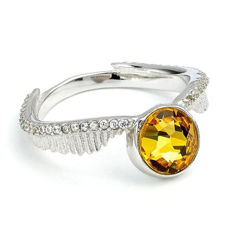 Sterling Silver Golden Snitch Harry Potter Crystal Ring