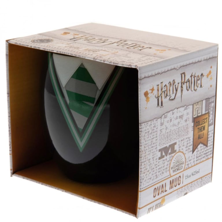 Harry Potter Slytherin Crest Ceramic Oval Shaped Black Mug