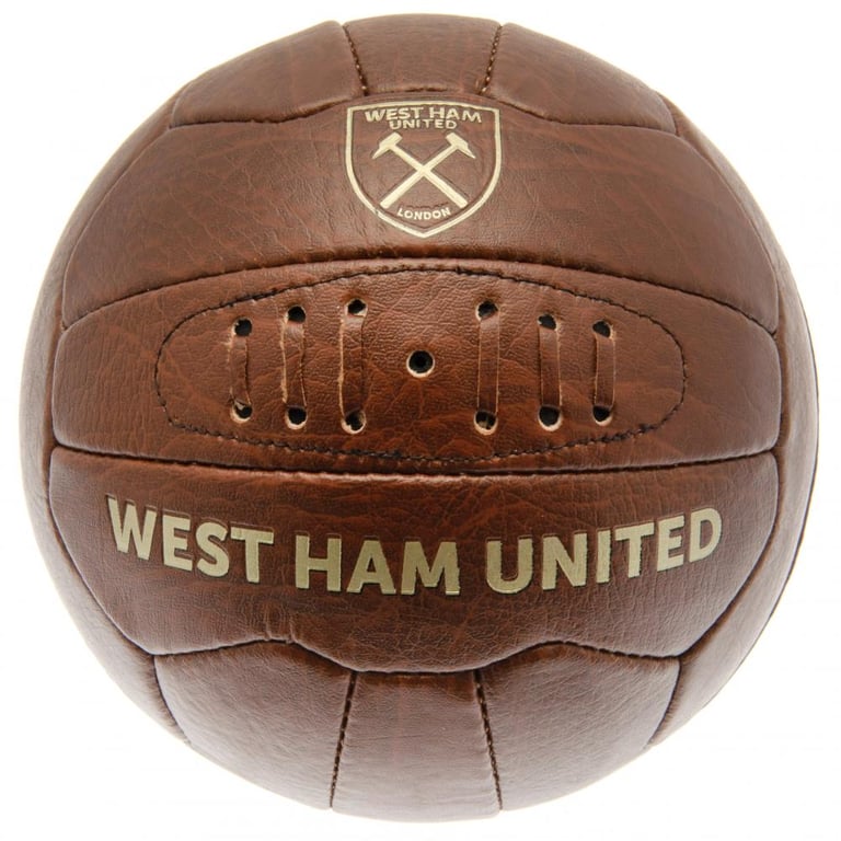 West Ham United FC Faux Leather 18 Panel Retro Football