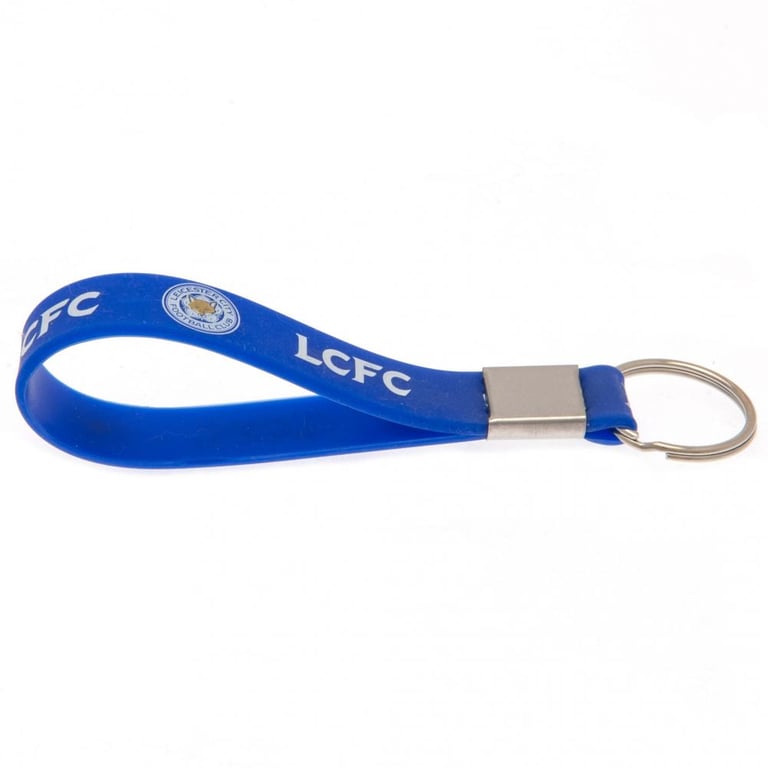 Leicester City FC Silicone Keyring - Royal Blue Crest Design Keychain