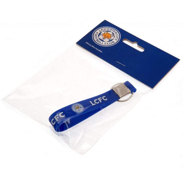 Leicester City FC Silicone Keyring - Royal Blue Crest Design Keychain