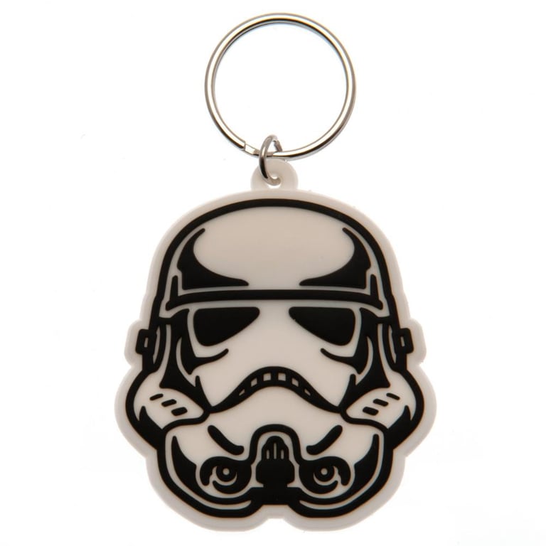 Star Wars Stormtrooper PVC Keychain - Durable Collectible Keyfob with Chain and Split Ring