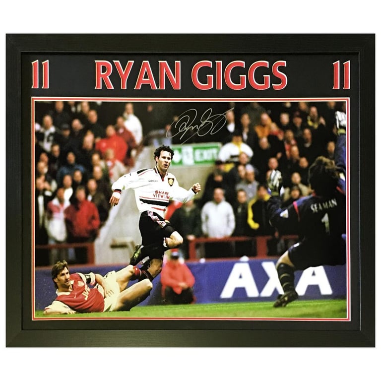 Manchester United FC Giggs Signed Framed Print - Hand Signed by Ryan Giggs in Manchester