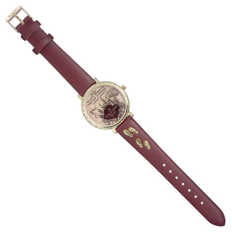 Harry Potter Marauders Map Ladies Gold Plated Analogue Watch