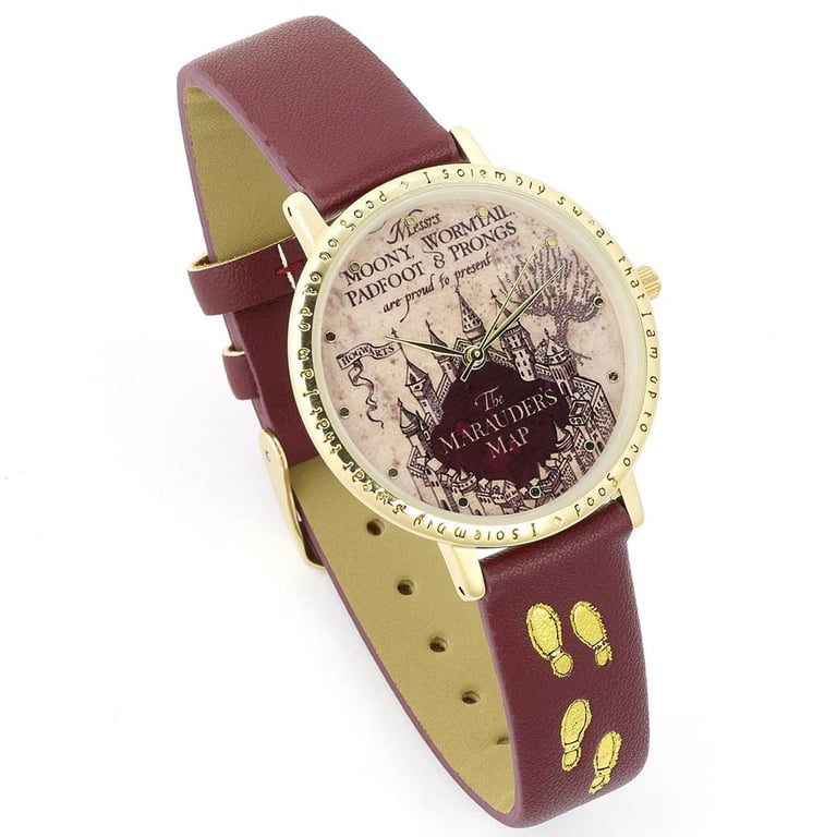 Harry Potter Marauders Map Ladies Gold Plated Analogue Watch