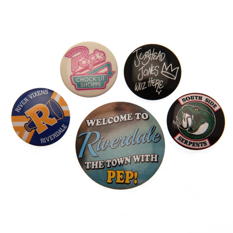 Riverdale Button Badge Set - School Bag Accessories with Safety Pin Fixing and Eye-Catching Designs